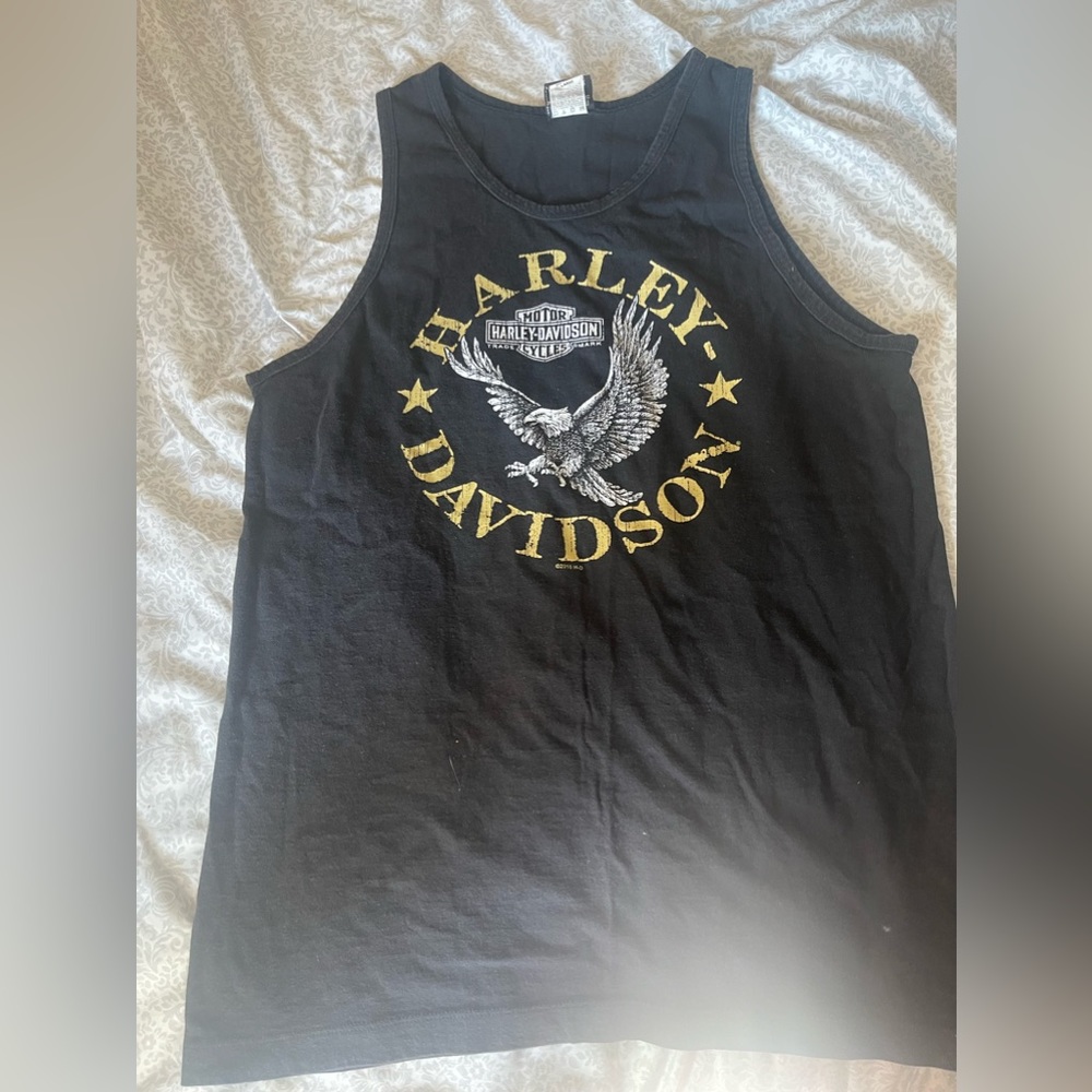 HARLEY DAVIDSON BLACK BUFFALO TANK SIZE LARGE